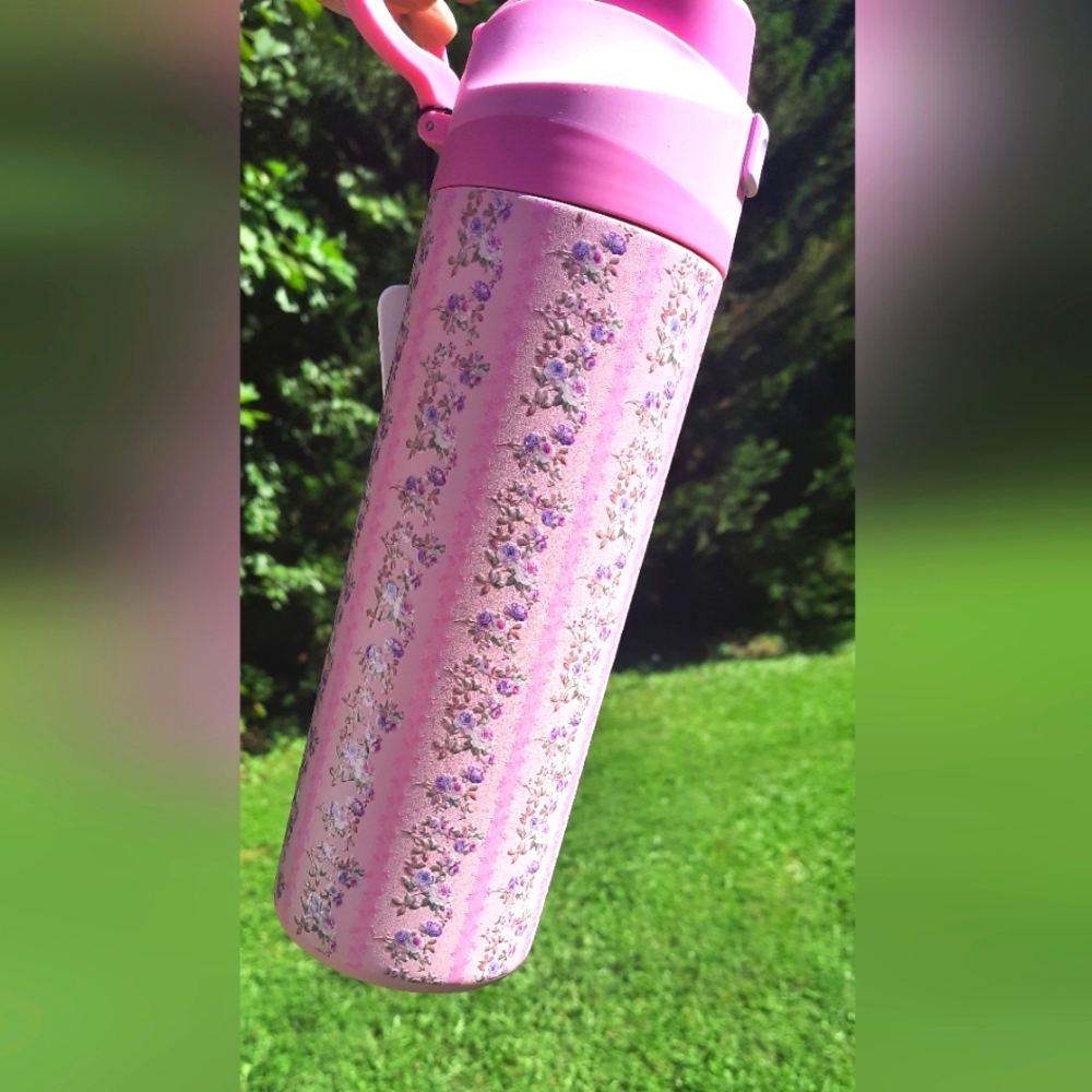 Floral Limited Edition 26 Oz. Pink Stainless Steele
